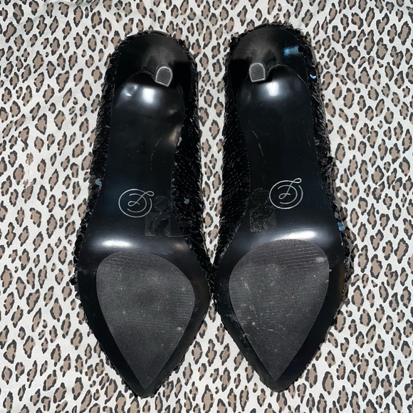 Chinese Laundry Women's Ruthy Dress Pump Black Sequin Stiletto Pointed Toe NWOT - Picture 8 of 14